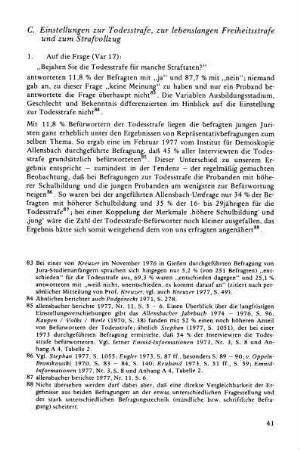 C. Einstellungen zur Todesstrafe, zur lebenslangen Freiheitsstrafe und zum Strafvollzug