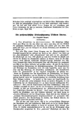 Die personalistische Weltanschauung William Sterns : (Fortsetzung)