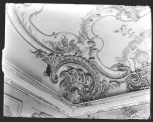 Potsdam, Neues Palais, Wohnung Friedrich II., Bibliothek, R.:208, Nordwestecke der Decke.