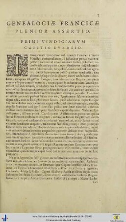 Genealogiae Francicae Plenior Assertio.
