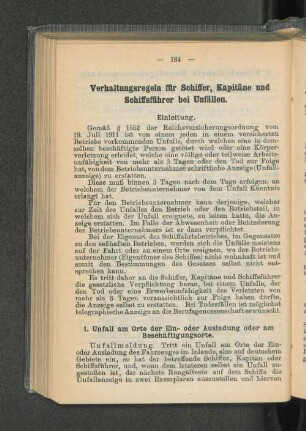 Verhaltungsregeln für Schiffer, Kapitäne und Schiffsfhrer bei Unfällen.
