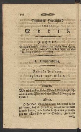 Neuntes Hirtenlied genannt Möris