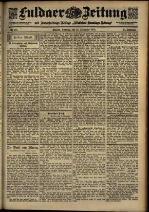 Erste Ausgabe vom Samstag, den 29. September 1900.
