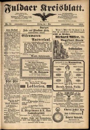 Zweite Ausgabe vom Freitag, den 01. Mai 1903.