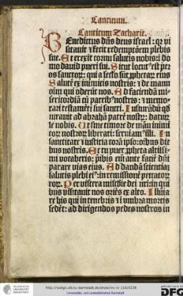 Canticum Zacharie.