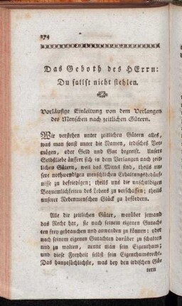 Das Geboth des Herrn: Du sollst nicht stehlen. Vorläufige Einleitung ... - Fortsetzung der Einleitung ... - Beschluß von der Einleitung ...