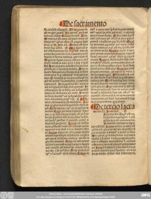 De tercio sacramento ... Penite[n]tie.