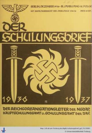 III. Jahrgang, Folge 12: Der Schulungsbrief