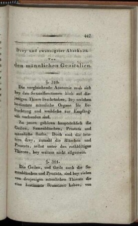Drey und zwanzigster Abschnitt. Von den männlichen Genitalien