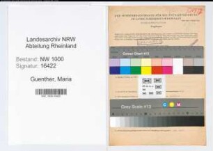 Entnazifizierung Maria Guenther, geb. 24.06.1899 (Lehrerin)