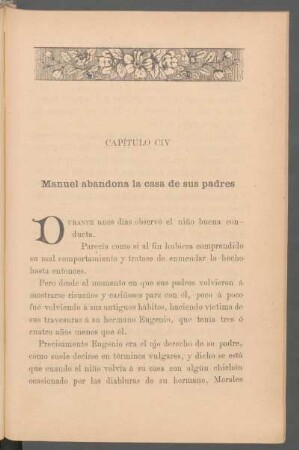 Capítulo CIV - Manuel abandona la casa de sus padres
