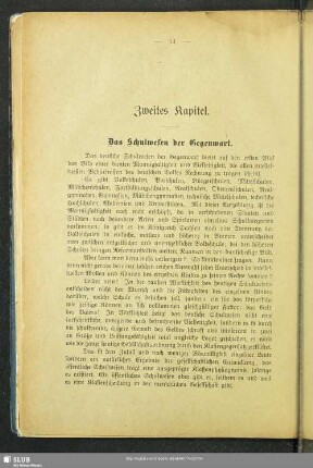 Zweites Kapitel. Das Schulwesen der Gegenwart