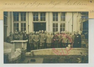Foto von Offizieren des Regiments bei den Jubiläums-Feierlichkeiten in Brügge (Gruppenfoto)