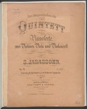 Quintett für Pianoforte, zwei Violinen, Viola und Violoncell : op. 70
