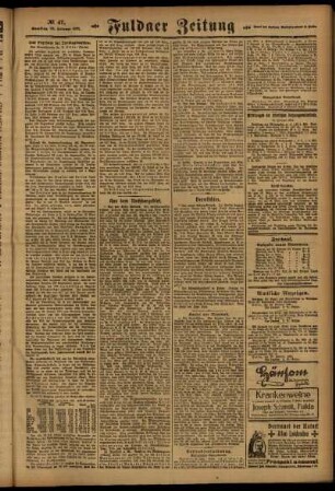Zweite Ausgabe vom Samstag, den 26. Februar 1921.