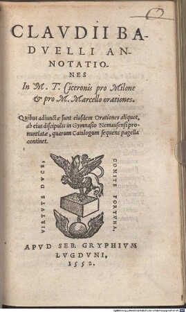 Annotationes in M. T. Ciceronis orationes