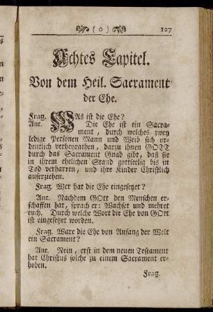 Achtes Capitel. Von dem Heil. Sacrament der Ehe