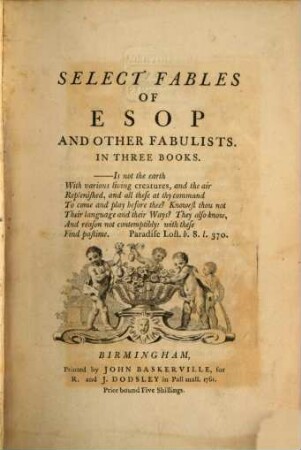 Select Fables of Esop ...