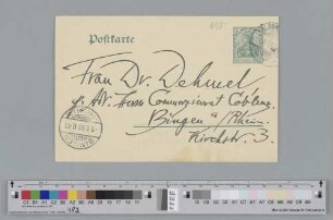 Postkarte an Ida Dehmel