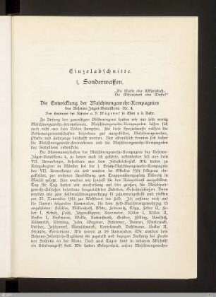 Die Entwicklung der Maschinengewehr-Kompagnien