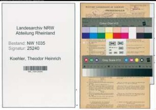 Entnazifizierung Theodor Heinrich Koehler , geb. 10.01.1909 (Ingenieur)