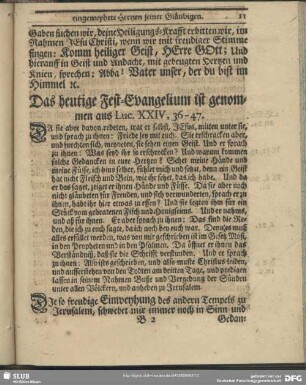 Das heutige Fest-Evangelium ist genommen aus Luc. XXIV, 36-47
