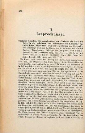 272-273 [Rezension] Barbel, Joseph, Christos Angelos