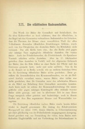XIX. Die städtischen Badeanstalten