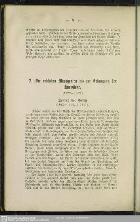 2. Die erblichen Markgrafen bis zur Erlangung der Kurwürde (1123 - 1423)