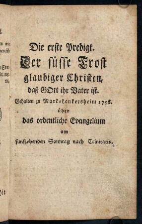 1-28, Die erste Predigt.