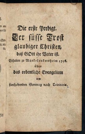 1-28, Die erste Predigt.