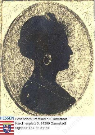 Kekulé, Sophie geb. Zimmermann (1781-1854) / Porträt in Medaillon, Silhouette im linken Profil, Brustbild
