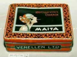 Blechdose für "100 Cigarettes ORANGE MAITA"