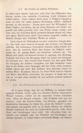 § 6. Die Freiheit als sittliche Vollendung.