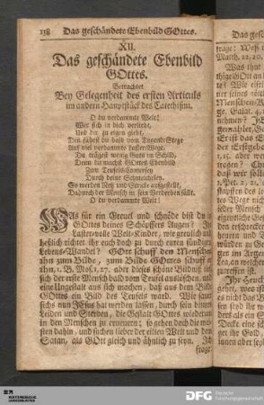 XII. Das geschändete Ebenbild GOttes.