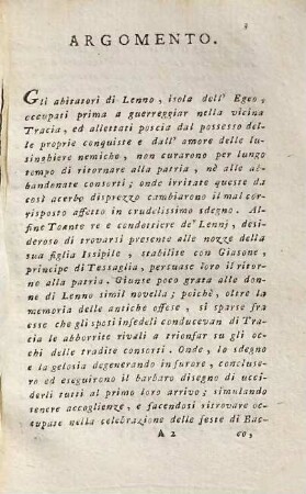 Opere dell'abate Pietro Metastasio poeta cesareo, 9. Issipile