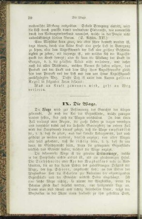 IX. Die Wage