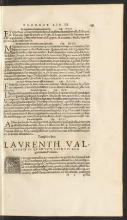 Laurentii Vallensis In Quartum Librum Elegantiarum ...