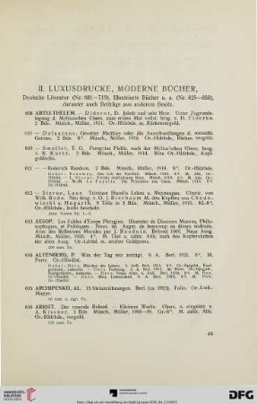 II. Luxusdrucke, Moderne Bücher (Nr. 608-1091)