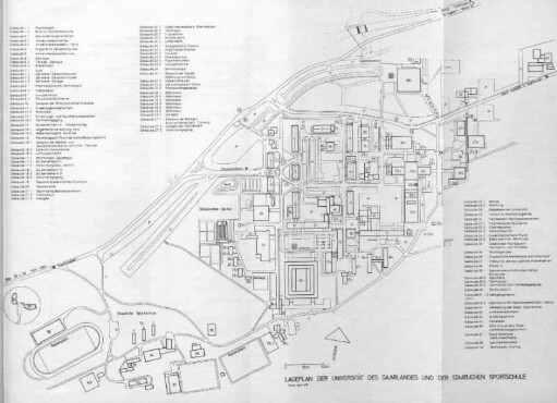Lageplan der Universität des Saarlandes und der Staatlichen Sportschule