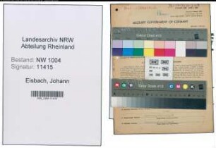 Entnazifizierung Johann Eisbach , geb. 08.01.1900 (Fahrer)