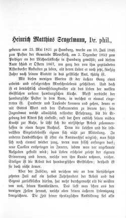 Heinrich Matthias Sengelmann, Dr. phil.,
