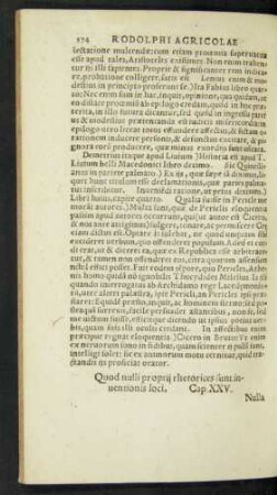 Quod nulli proprii rhetorices sunt inventionis loci. Cap. XXV.