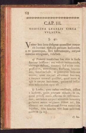Cap. III. Medicina Legalis Circa Vulnera