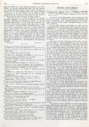 114-115 [Rezension] Filson, Floyd V., A commentary on the Gospel according to St. Matthew