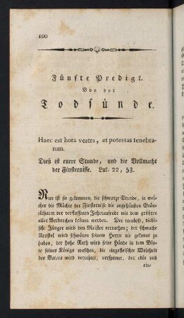 100-124, Fünfte Predigt. Von der Todsünde.