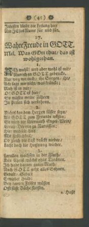 27. [26.] Wahre Freude in GOTT