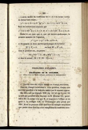Problèmes d´examen.