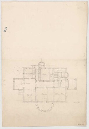 Thiersch, August ; München, Schwanthalerstr. 88; Wohnhaus Niedermeier - Grundriss