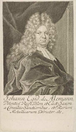 Johann Ägidius Alemann, Jurist, Direktor des Bergwesens in Sachsen